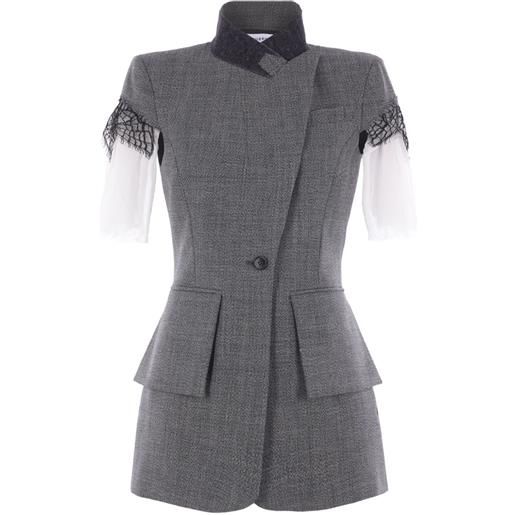 Alexander McQueen blazer a maniche corte - grigio