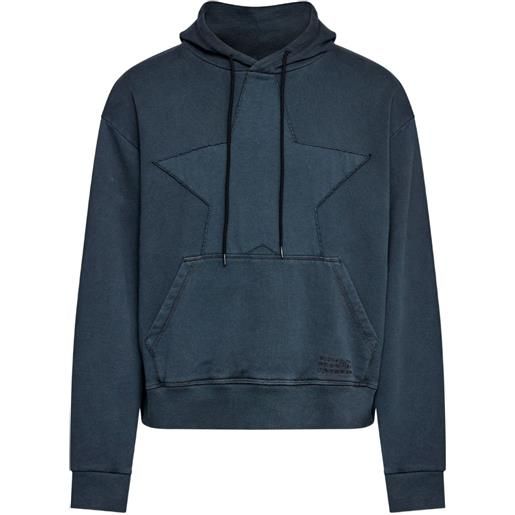 MM6 Maison Margiela felpa con ricamo a stella e cappuccio - blu