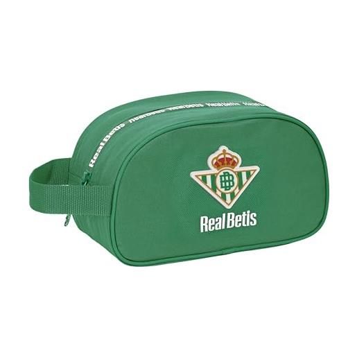 safta real betis - beauty case da scuola per bambini medio con manico, borsa per bambini, adattabile al carrello, facile da pulire, comodo e versatile, qualità e resistenza, 26 x 12 x 15 cm, colore verde, 