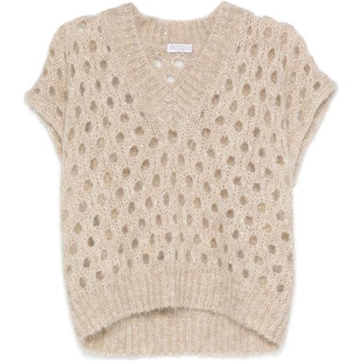 Brunello Cucinelli gilet con scollo a v - toni neutri
