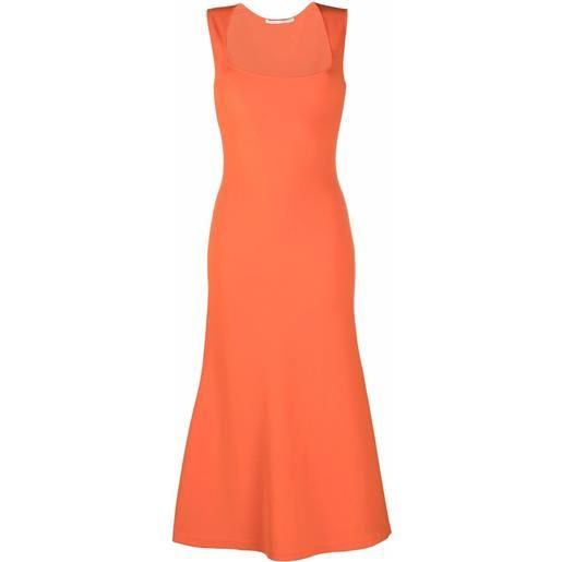 Stella McCartney abito svasato smanicato - arancione
