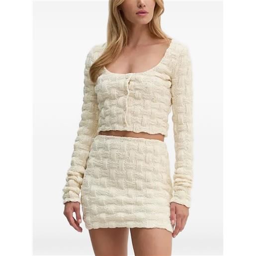 Nanushka top con bottoni - toni neutri