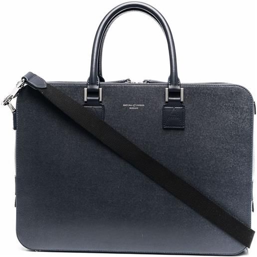 Aspinal Of London portadocumenti per laptop mount street - blu