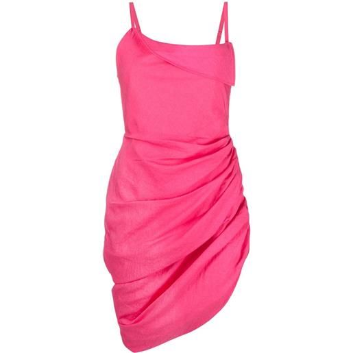 Jacquemus abito la robe saudade corto drappeggiato - rosa