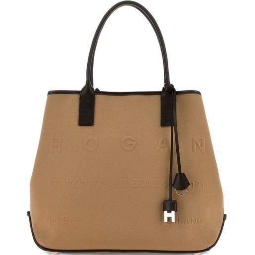 Hogan borsa tote Hogan script media - toni neutri