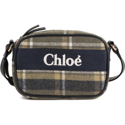 Chloé Kids borsa a tracolla a quadri - verde