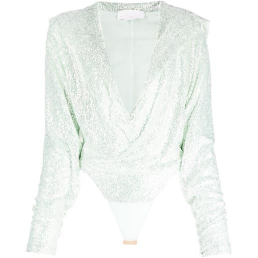 Genny body con paillettes - verde