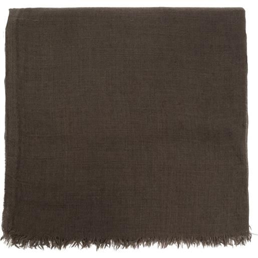 Rick Owens sciarpa con bordi sfrangiati - marrone