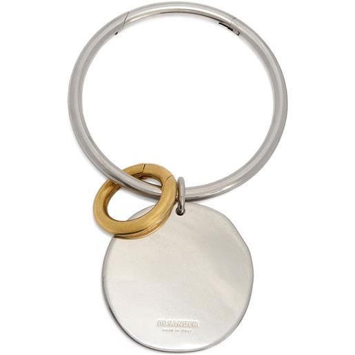 Jil Sander portachiavi bicolore - argento