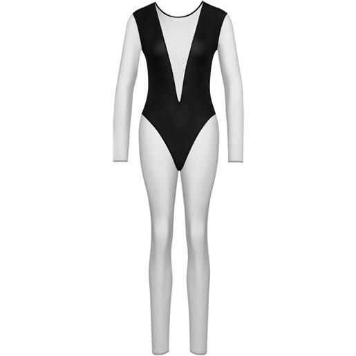 Maison Close tuta intera pure tentation con scollo a v - nero