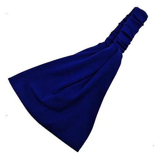 SYSUII fascia elastica da donna, in cotone, alla moda, larga, per yoga, sport, per donne, ragazze, abbigliamento quotidiano, feste, compleanni, blu scuro