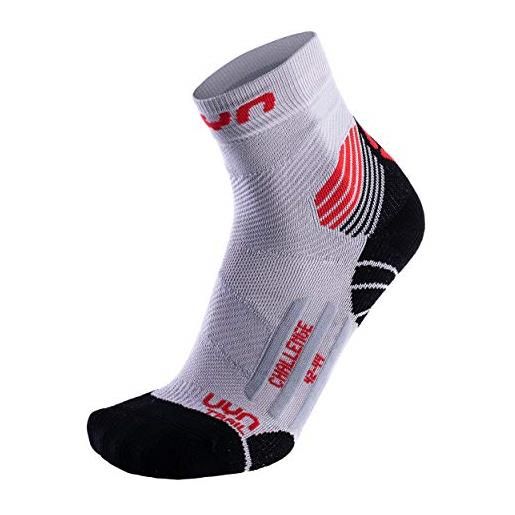 UYN challenge calza da trail running uomo calze, uomo, pearl grey/red, 35/38