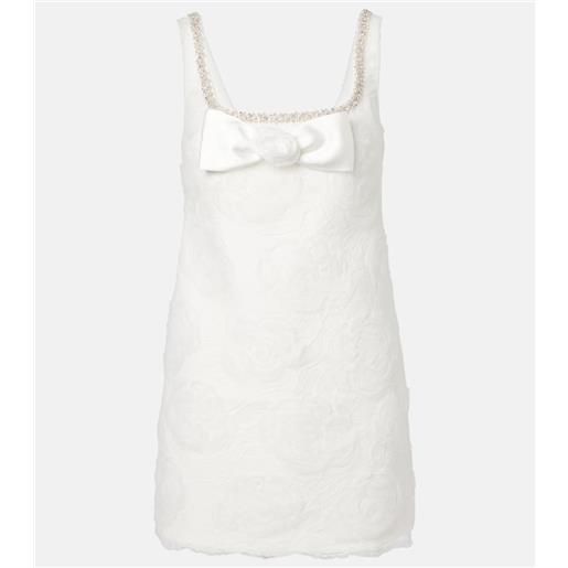 Self-Portrait miniabito in tulle con stampa floreale