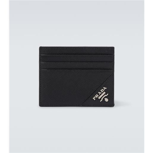 Prada portacarte in pelle saffiano con logo