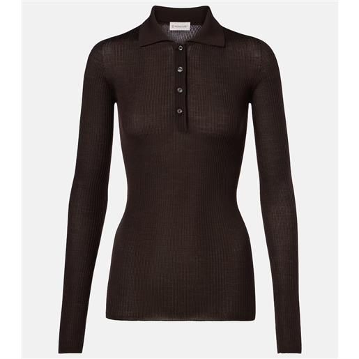 Moncler polo in maglia di lana a coste