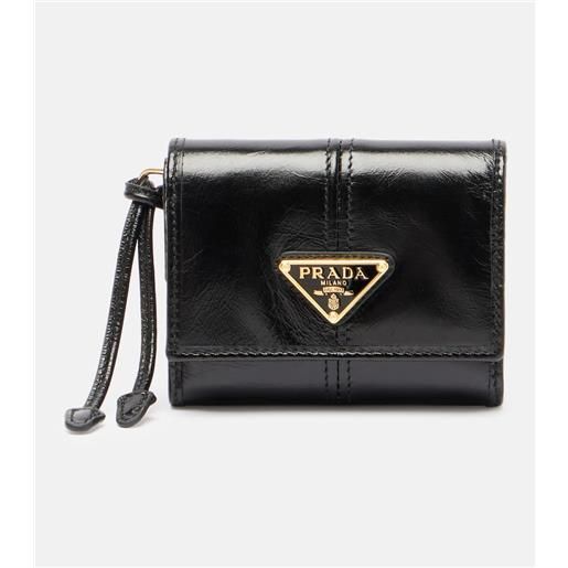 Prada portafoglio in pelle con logo