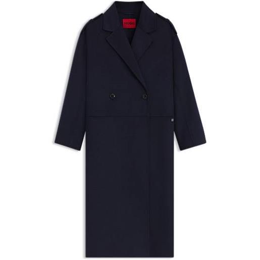 HUGO cappotto oversize con chiusura doppiopetto, blu scuro
