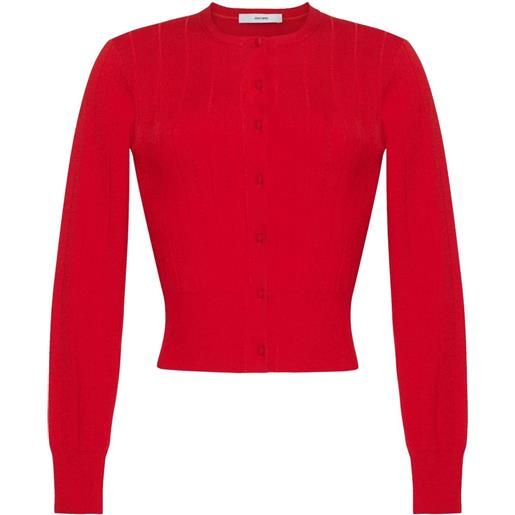 Adam Lippes cardigan girocollo in cotone - rosso