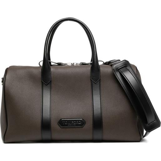 TOM FORD borsone medio in pelle - marrone