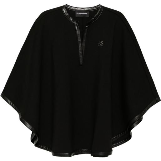 Karl Lagerfeld mantella con logo goffrato - nero