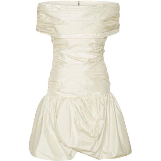 ROTATE BIRGER CHRISTENSEN abito arricciato con spalle scoperte - bianco