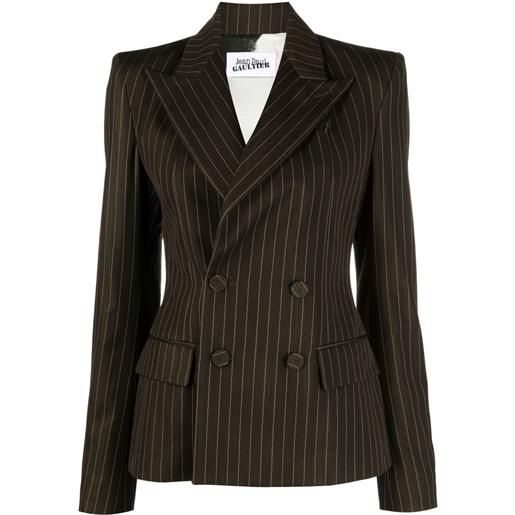 Jean Paul Gaultier blazer doppiopetto gessato - marrone