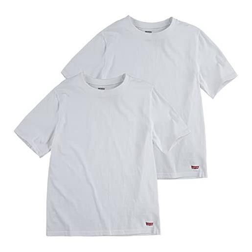 Levi's kids lhb 2pk crew neck tee 9l0044, bianco, s bambina