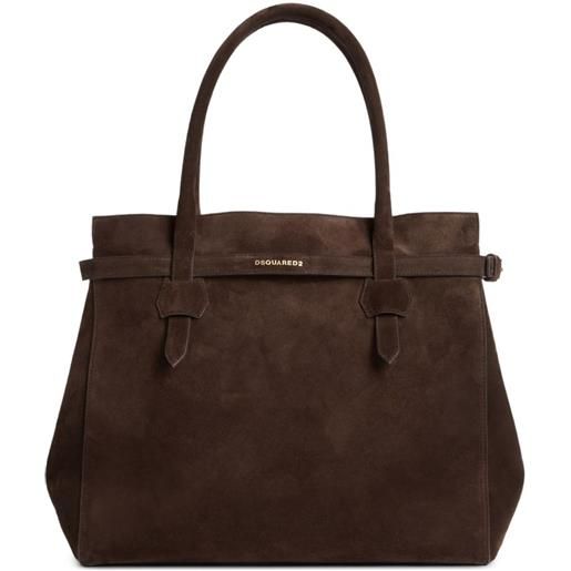 DSQUARED2 borsa tote in pelle scamosciata - marrone