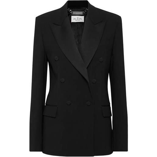Philipp Plein crepe and satin double-breasted blazer `dame`