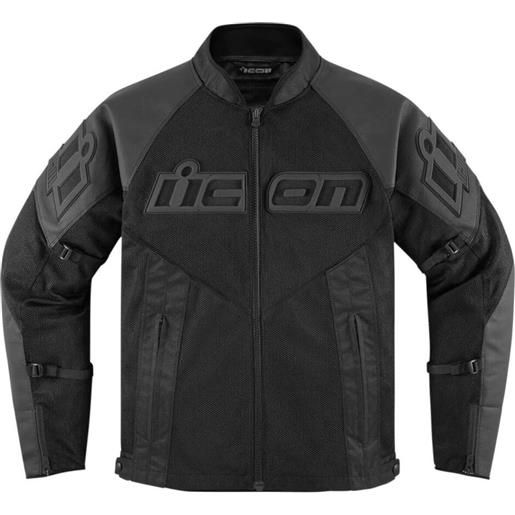 Icon giubbotto moto in pelle estivo Icon mesh af nero