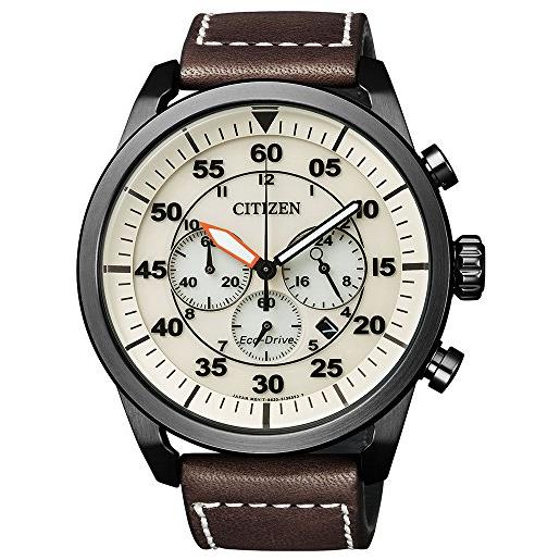 Citizen ca4215-04w - cronografo xl da uomo al quarzo, cinturino in pelle