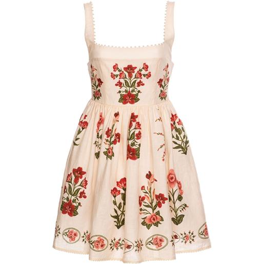 Agua By Agua Bendita abito corto con stampa a fiori - bianco