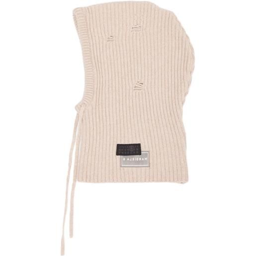 MM6 Maison Margiela passamontagna a coste - toni neutri