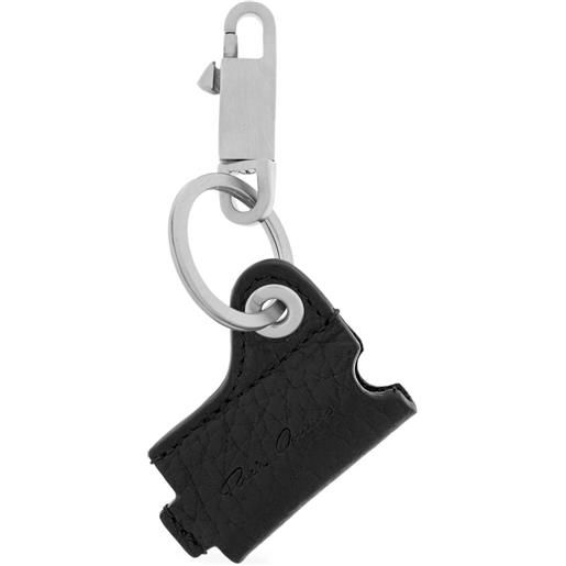 Rick Owens portachiavi in pelle - nero