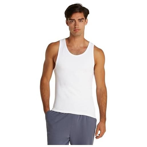 Calvin Klein uomo canotte confezione da 3 con scollo rotondo, bianco (white, white, white), l
