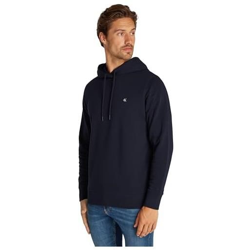 Calvin Klein jeans felpa uomo embro badge hoodie con cappuccio, blu (night sky), 3xl