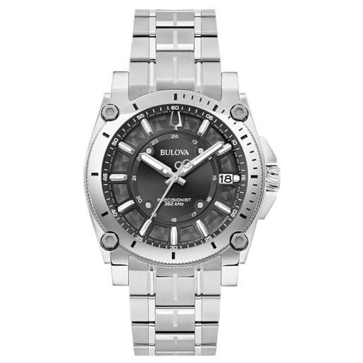 Bulova orologio analogico classico da uomo con cinturino in acciaio inox 96b417, argento, bracciale