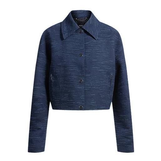 BOSS blazer relaxed fit con lavorazione floreale, blu a motivi