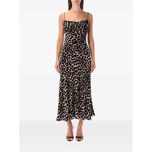 Balmain abito midi leopardato - toni neutri