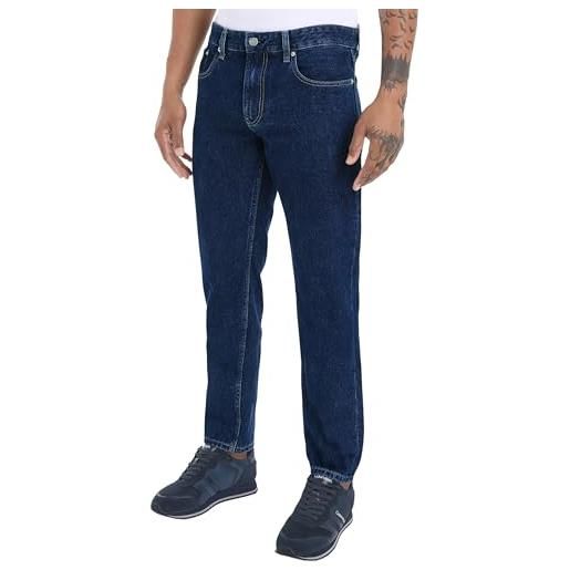 Calvin Klein jeans jeans uomo authentic straight fit, blu (denim dark), 28w/30l