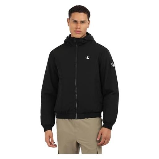 Calvin Klein jeans uomo giacca padded hooded giacca da mezza stagione, nero (ck black), xxs