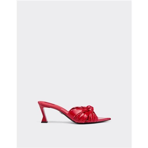 Ferrari sandalo in vernice con motivo annodato - female slipper e sandali rosso corsa