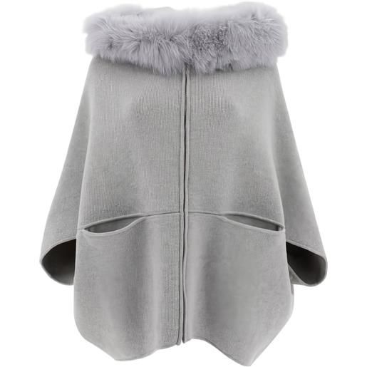 GIOVI mantella con zip - grigio