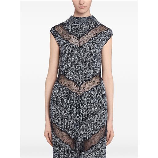 Giambattista Valli abito con inserti in pizzo - grigio