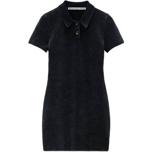 Alexander Wang abito stile polo a coste - nero