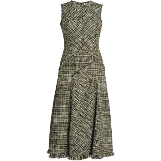 ERDEM abito midi smanicato in tweed - verde