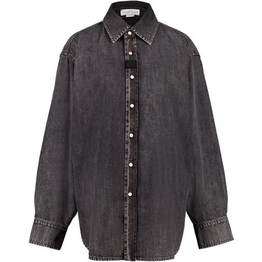 Stella McCartney camicia denim con bottoni - grigio