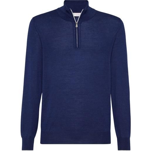 Brunello Cucinelli maglione a collo alto - blu