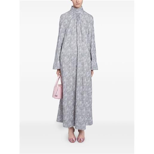Giambattista Valli abito a collo alto con ricamo - grigio