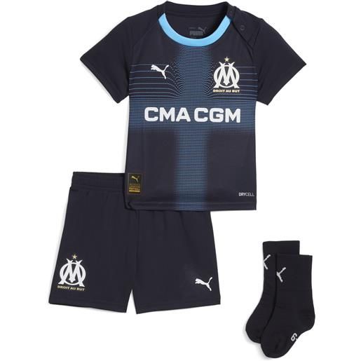 PUMA baby kit away olympique de marseille 25/26 per bimbi ai primi passi, abbigliamento, blu, 9-12m